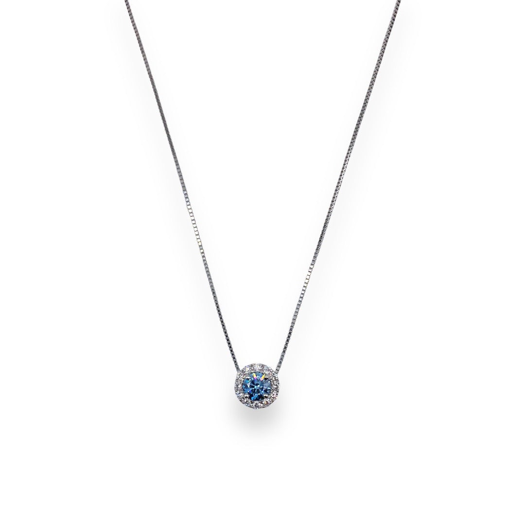 青と蒼ブルーダイヤモンドネックレス(Pt950 / 0.50ct)【K.Will