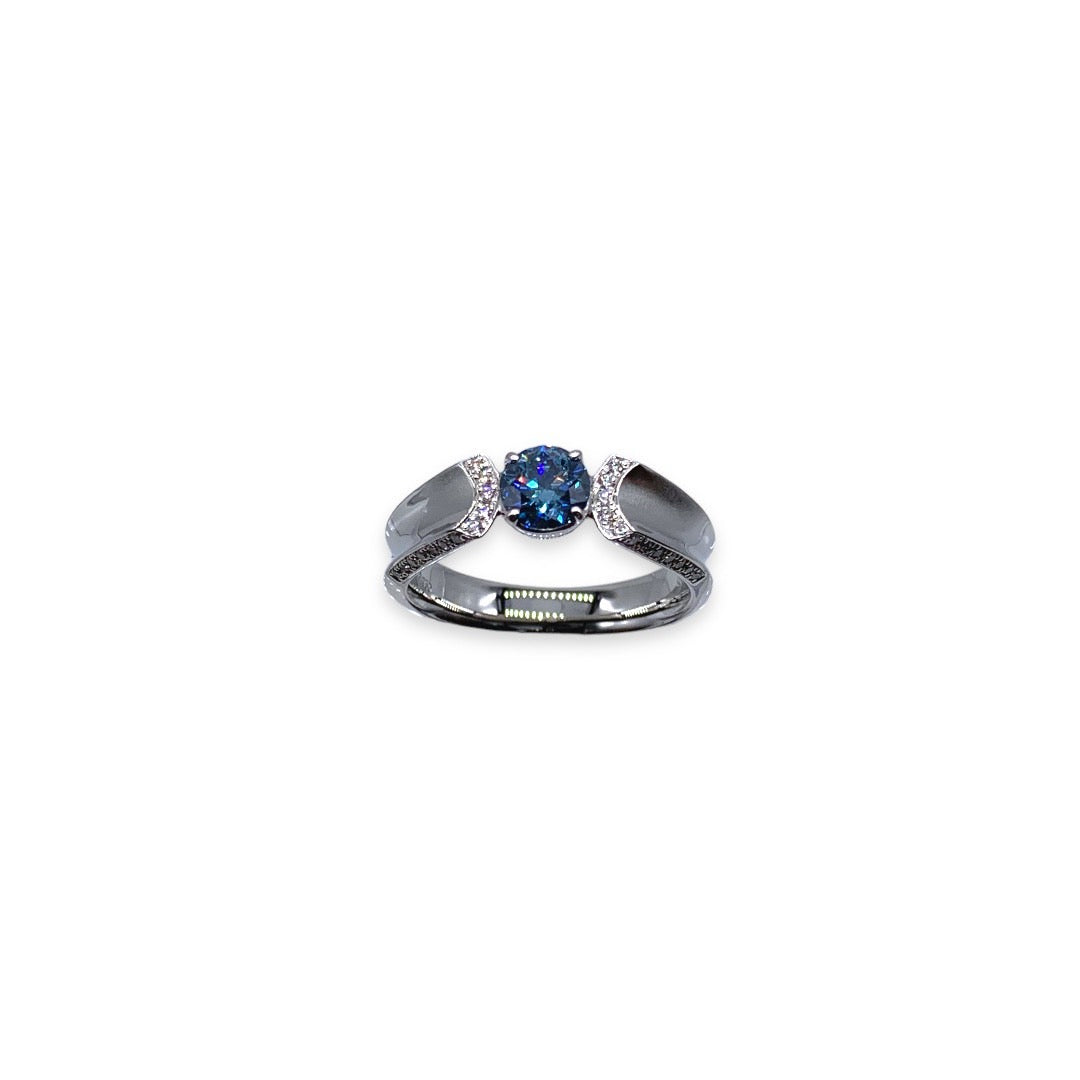 青と蒼ブルーダイヤモンド リング(Pt950 / 0.55ct)【K.Will】(Lab