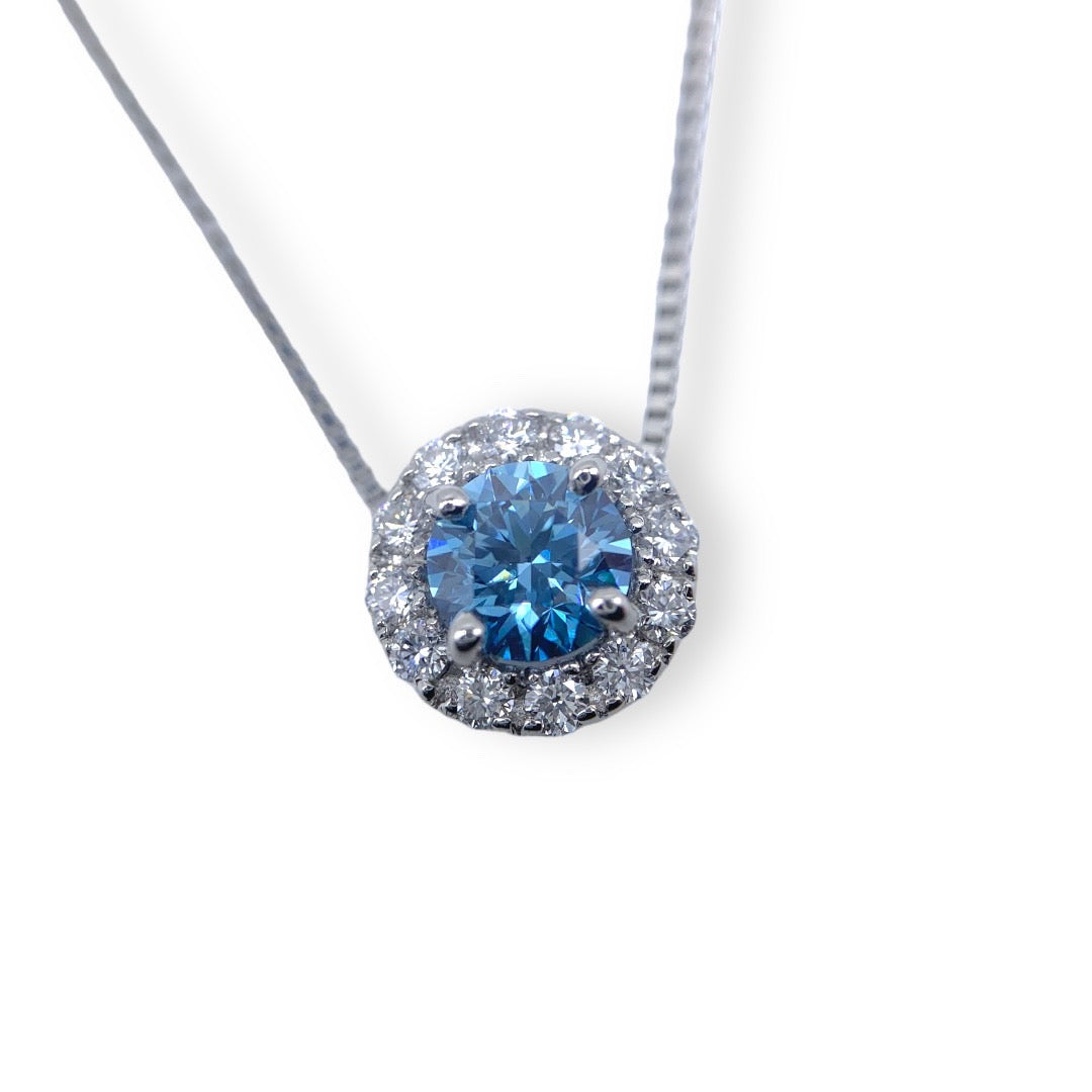 青と蒼ブルーダイヤモンドネックレス(Pt950 / 0.50ct)【K.Will