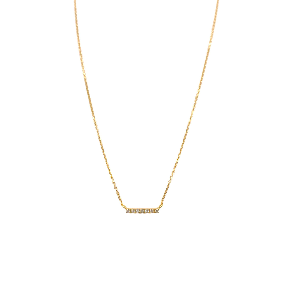 ダイヤモンドバーネックレス (K18YG / Total 0.03ct up)【K.Will】